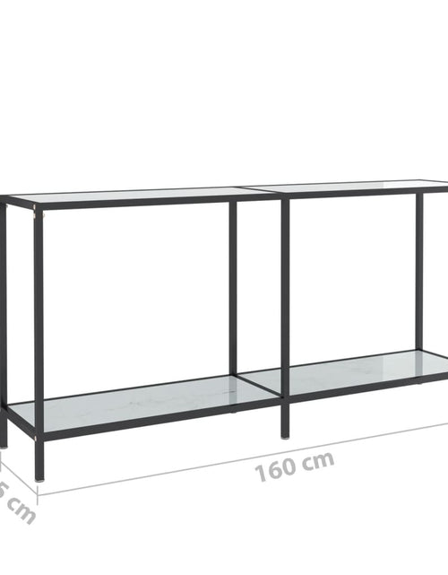 Загрузите изображение в средство просмотра галереи, Masă consolă,alb, 160x35x75,5 cm, sticlă securizată Lando - Lando
