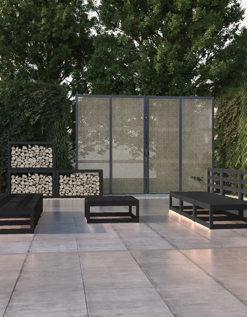 Încărcați imaginea în vizualizatorul Galerie, Set mobilier de grădină, 7 piese, negru, lemn masiv de pin - Lando
