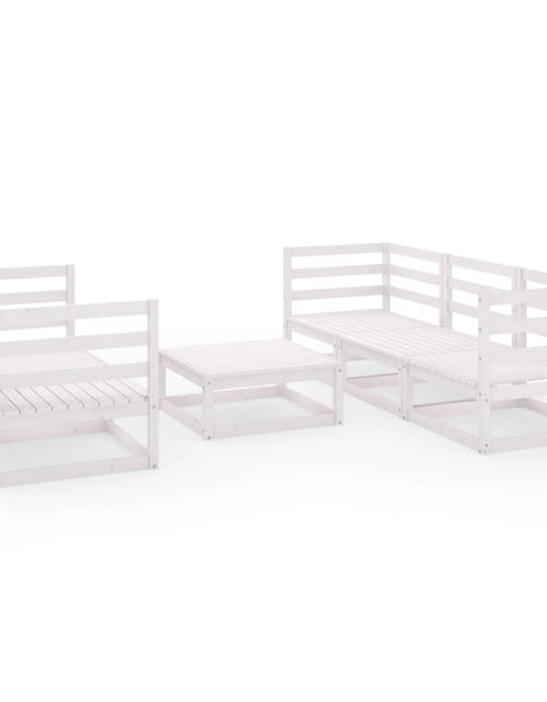 Încărcați imaginea în vizualizatorul Galerie, Set mobilier de grădină, 6 piese, alb, lemn masiv de pin - Lando
