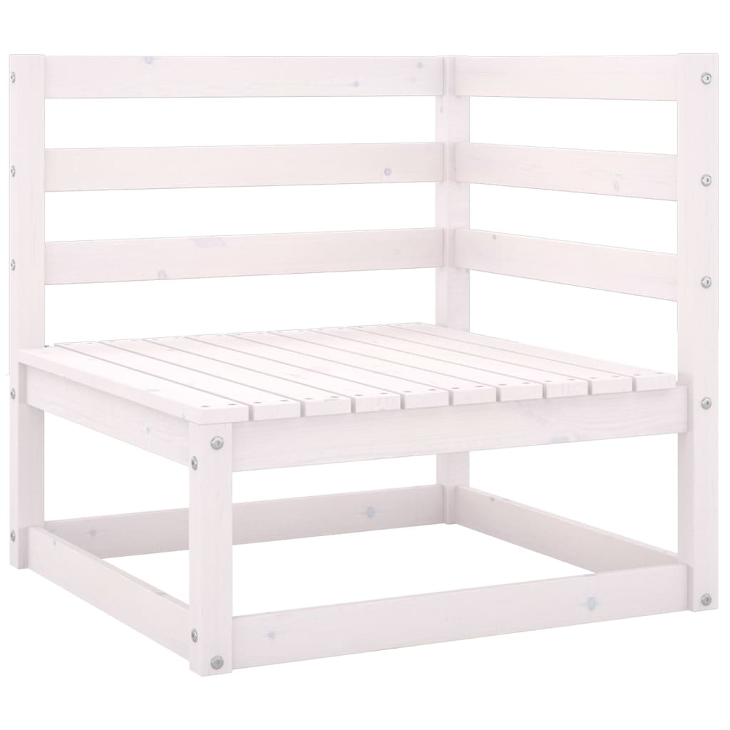 Set mobilier de grădină, 6 piese, alb, lemn masiv de pin - Lando