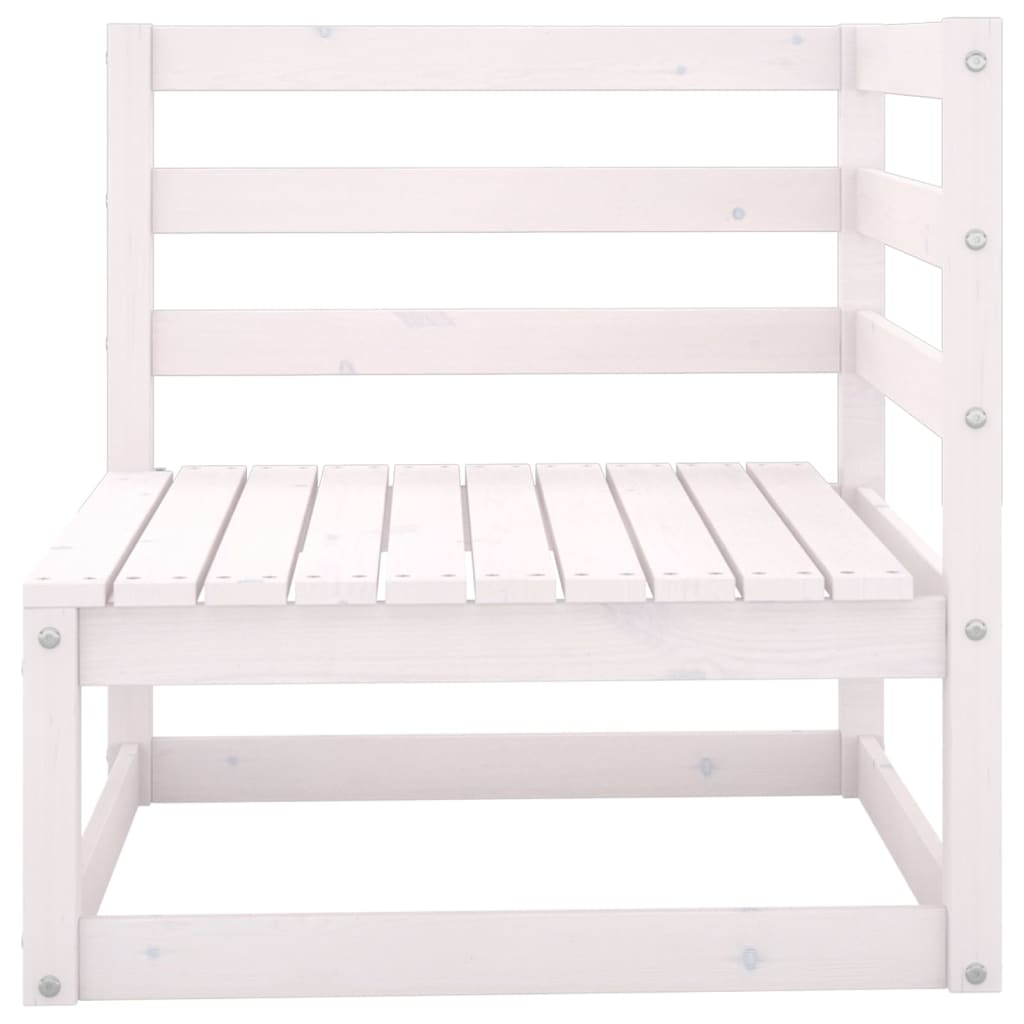 Set mobilier de grădină, 6 piese, alb, lemn masiv de pin - Lando