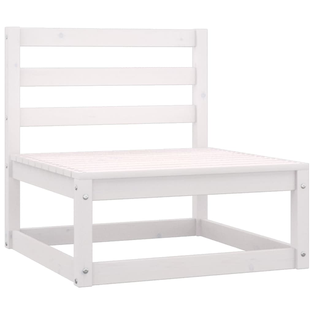 Set mobilier de grădină, 6 piese, alb, lemn masiv de pin - Lando