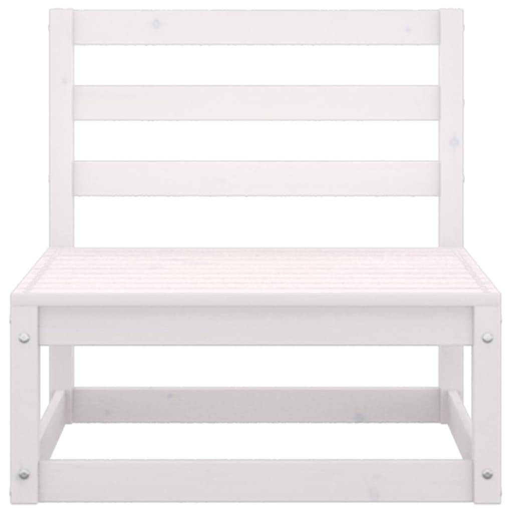 Set mobilier de grădină, 6 piese, alb, lemn masiv de pin - Lando