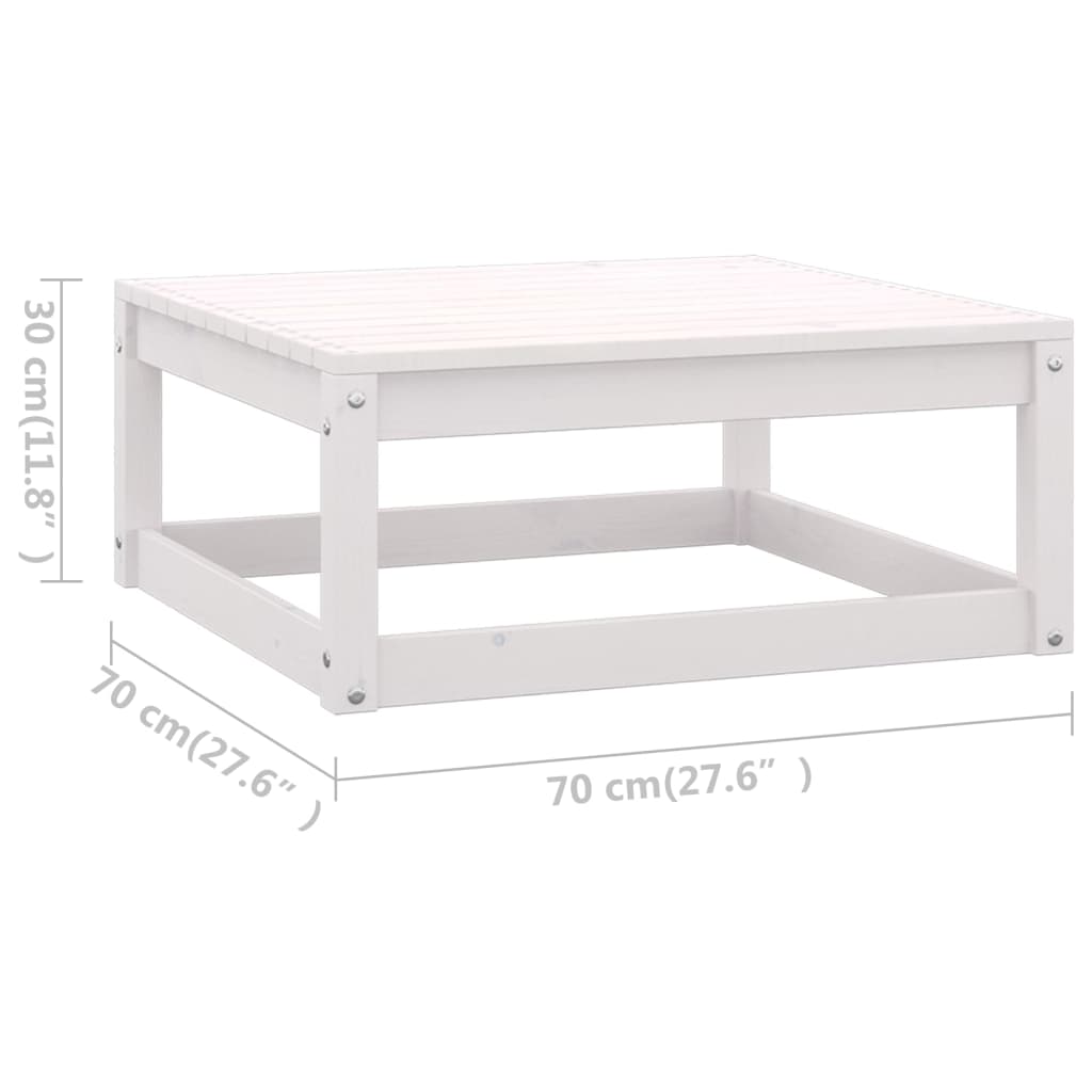 Set mobilier de grădină, 6 piese, alb, lemn masiv de pin - Lando