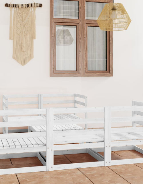 Încărcați imaginea în vizualizatorul Galerie, Set mobilier de grădină, 6 piese, alb, lemn masiv de pin - Lando
