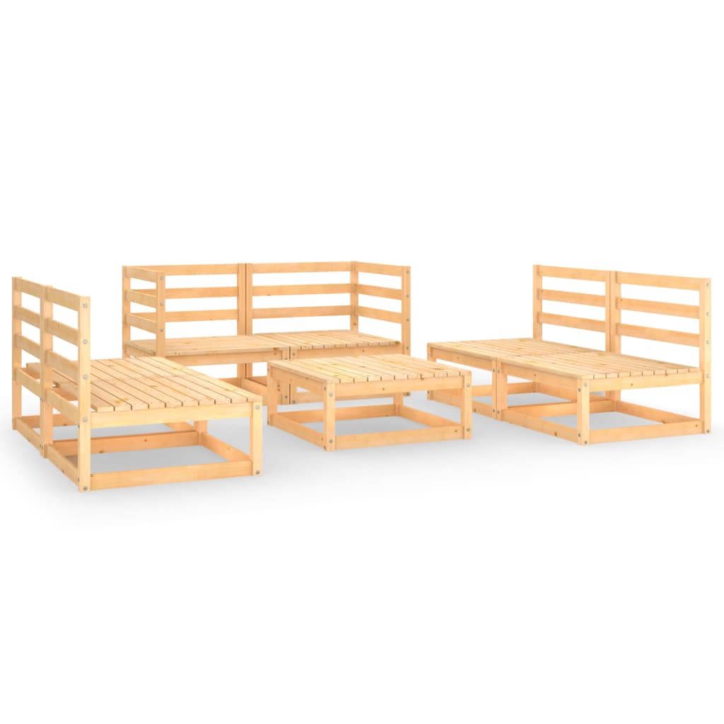 Set mobilier de grădină, 7 piese, lemn masiv de pin - Lando