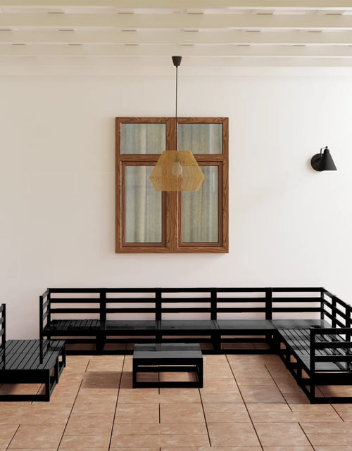 Încărcați imaginea în vizualizatorul Galerie, Set mobilier de grădină, 11 piese, negru, lemn masiv de pin - Lando
