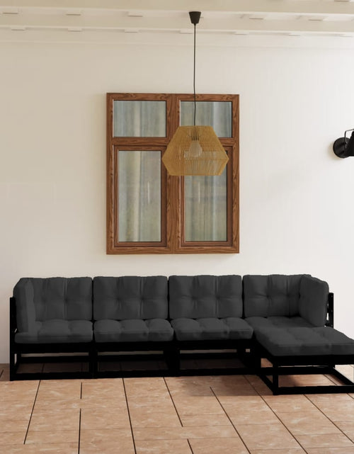 Încărcați imaginea în vizualizatorul Galerie, Set mobilier grădină cu perne, 5 piese, lemn masiv pin - Lando
