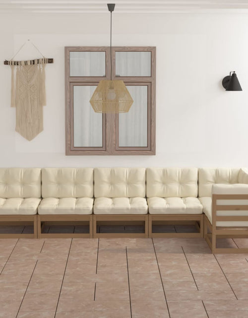 Încărcați imaginea în vizualizatorul Galerie, Set mobilier de grădină cu perne, 6 piese, lemn masiv pin - Lando
