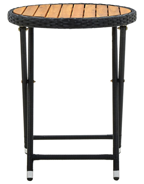 Încărcați imaginea în vizualizatorul Galerie, Masă de ceai, negru, 60 cm, poliratan și lemn masiv de acacia - Lando
