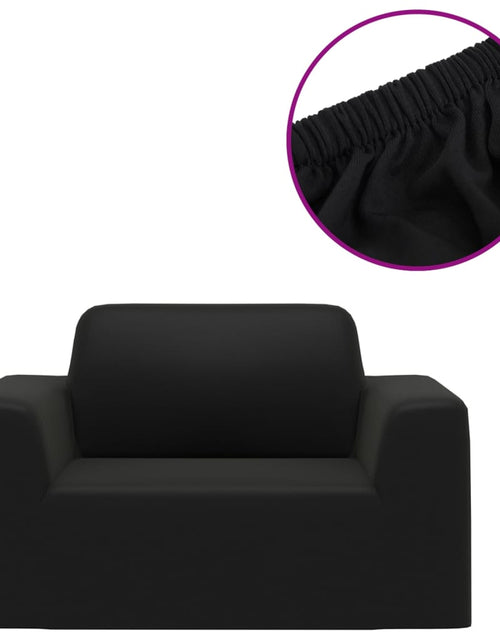 Încărcați imaginea în vizualizatorul Galerie, Husă elastică pentru canapea, negru, tricot poliester - Lando
