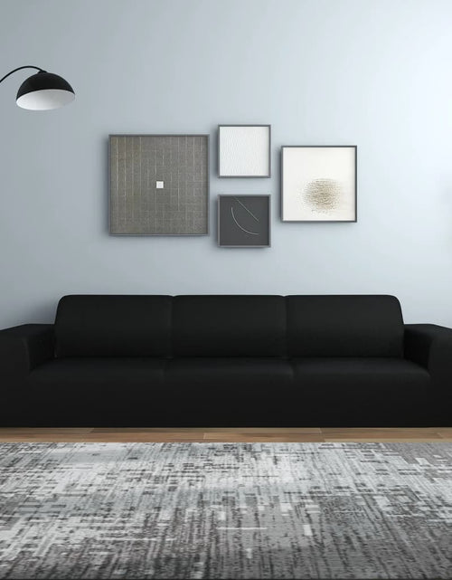 Încărcați imaginea în vizualizatorul Galerie, Husă elastică pentru canapea cu 4 locuri poliester jersey negru - Lando
