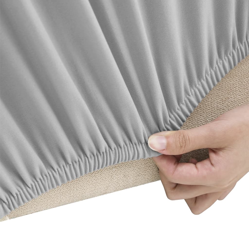 Husă elastică pentru canapea cu 4 locuri poliester jersey gri - Lando