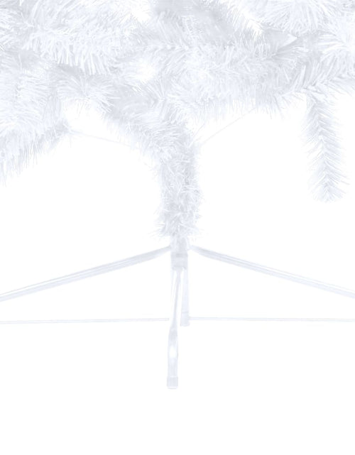 Încărcați imaginea în vizualizatorul Galerie, Jumătate brad Crăciun artificial cu set globuri, alb, 120 cm Lando - Lando

