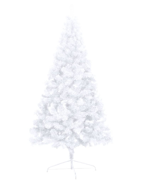 Загрузите изображение в средство просмотра галереи, Jumătate brad Crăciun pre-iluminat cu set globuri, alb, 150 cm Lando - Lando
