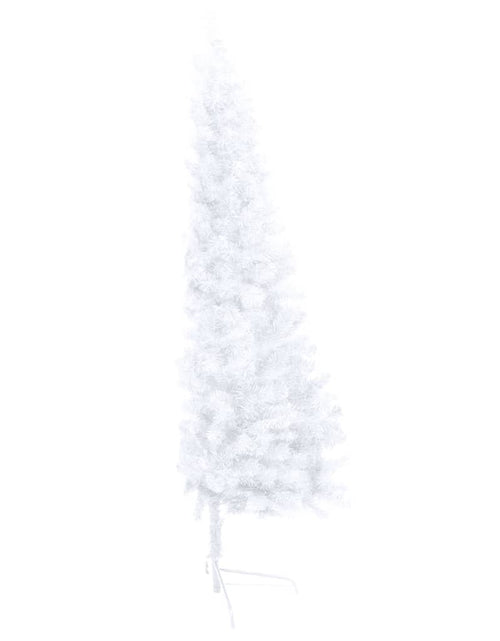 Încărcați imaginea în vizualizatorul Galerie, Jumătate brad Crăciun pre-iluminat cu set globuri, alb, 180 cm Lando - Lando
