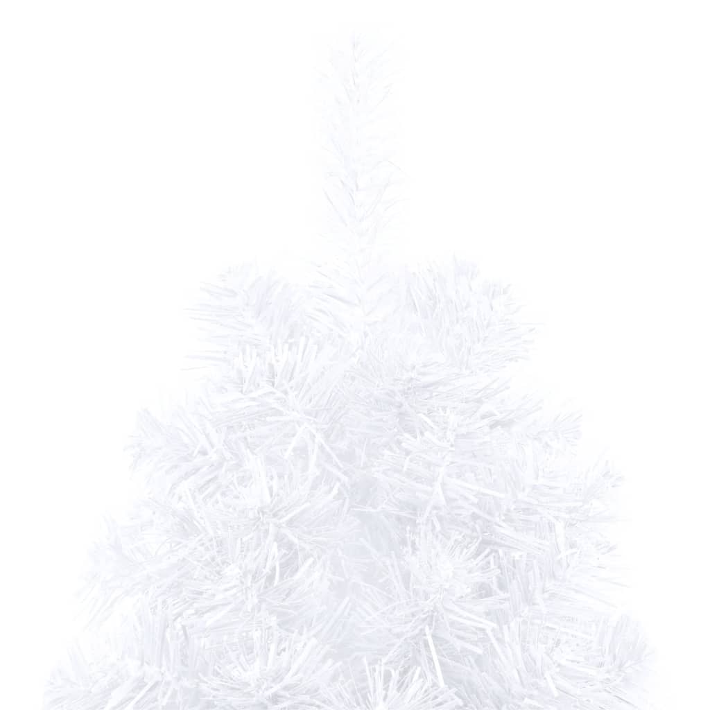 Jumătate brad Crăciun pre-iluminat cu set globuri, alb, 210 cm Lando - Lando