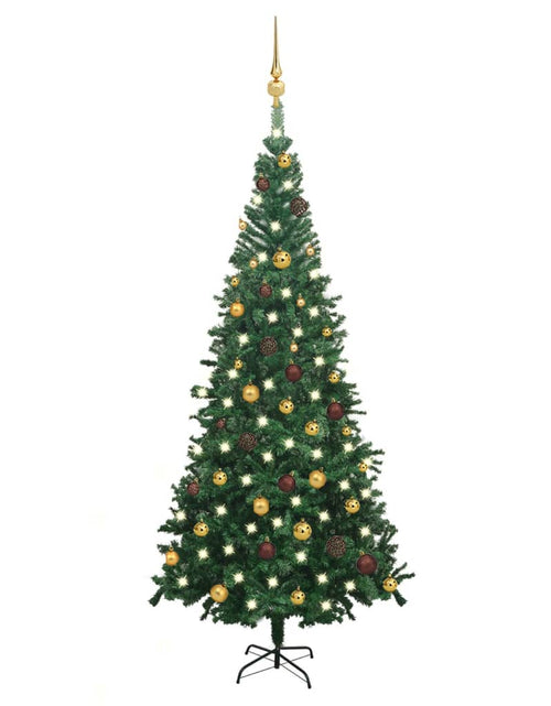 Încărcați imaginea în vizualizatorul Galerie, Brad de Crăciun pre-iluminat cu set globuri, verde, 240 cm, L Lando - Lando
