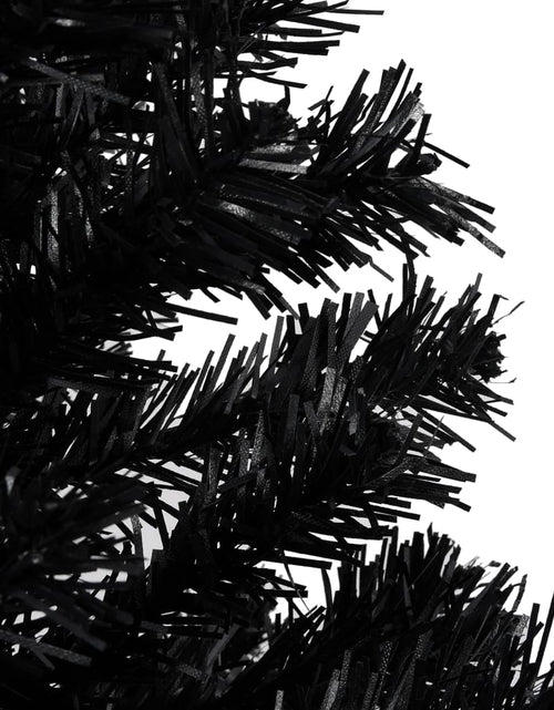Încărcați imaginea în vizualizatorul Galerie, Brad Crăciun pre-iluminat cu set globuri, negru, 120 cm, PVC Lando - Lando
