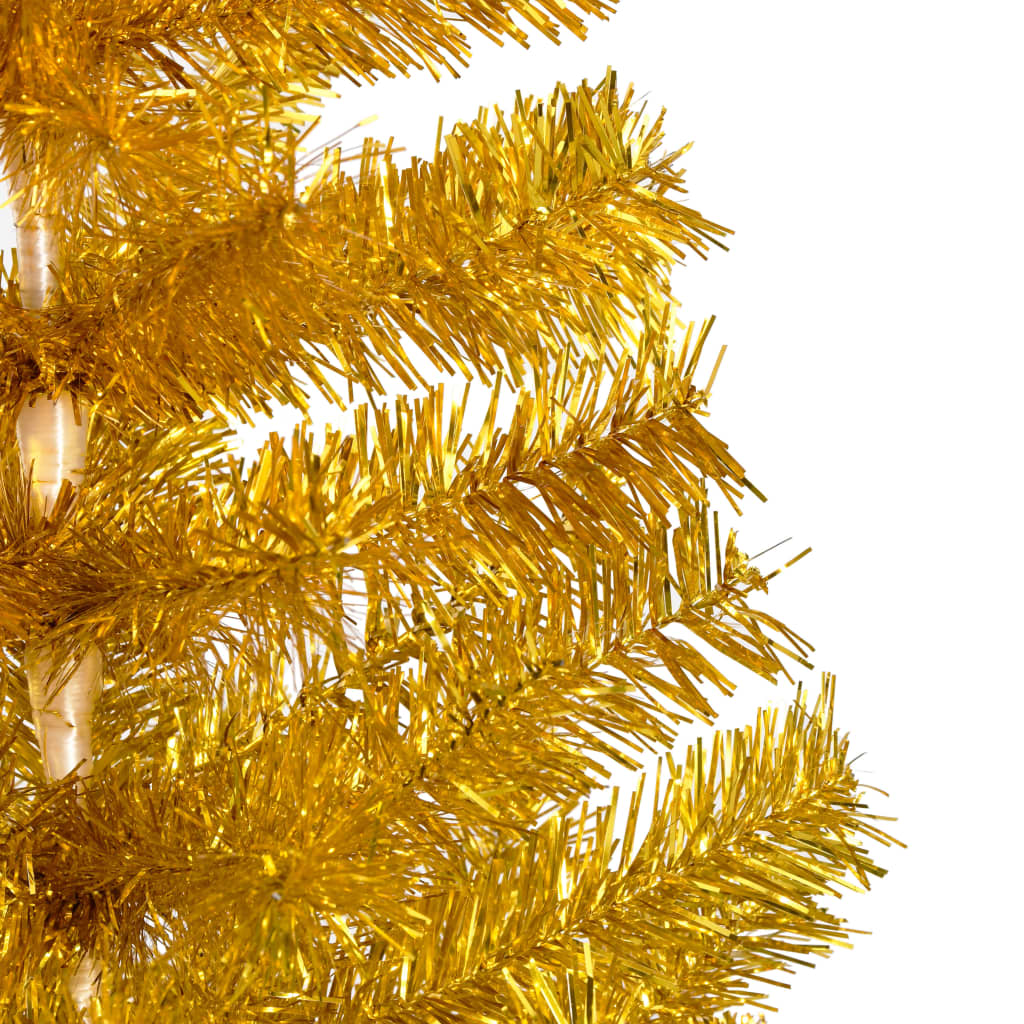 Brad Crăciun pre-iluminat cu set globuri, auriu, 150 cm, PET Lando - Lando