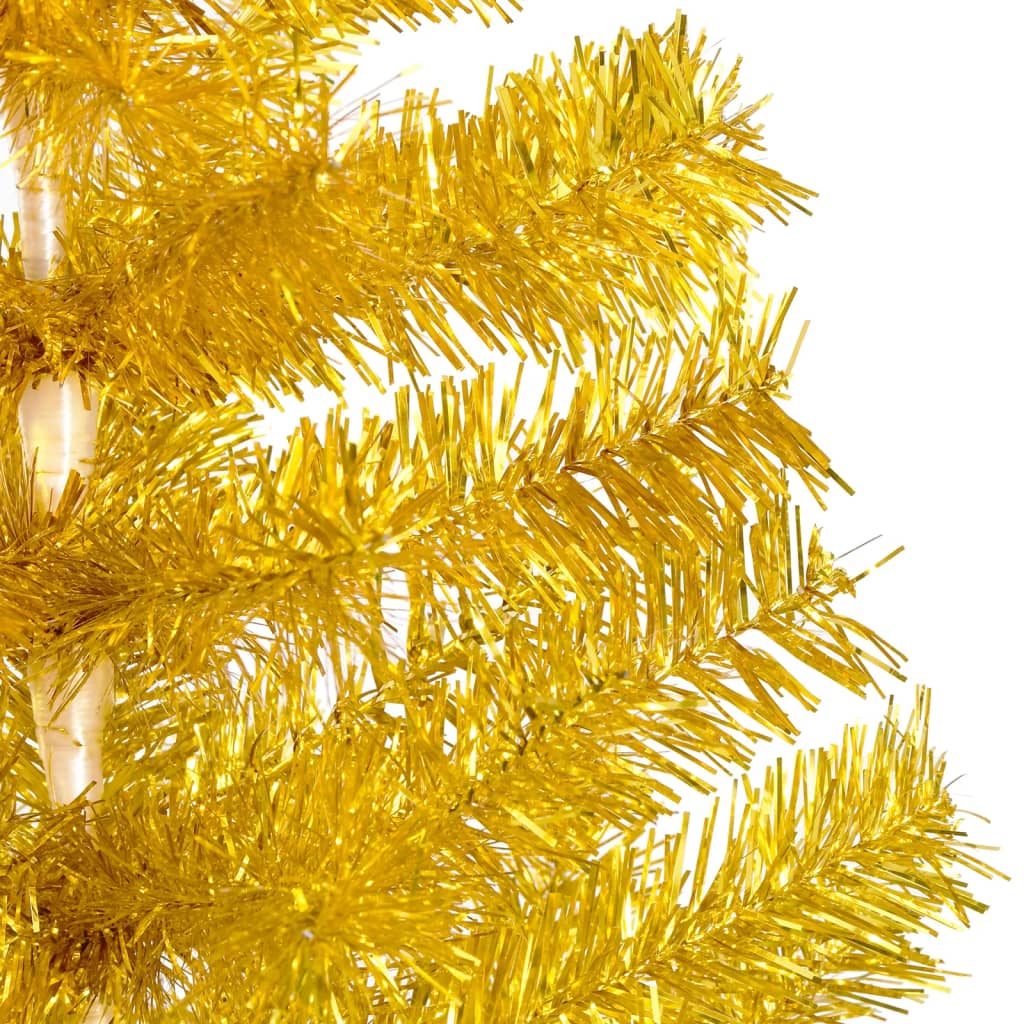 Brad de Crăciun pre-iluminat cu set globuri, auriu, 240 cm, PET Lando - Lando