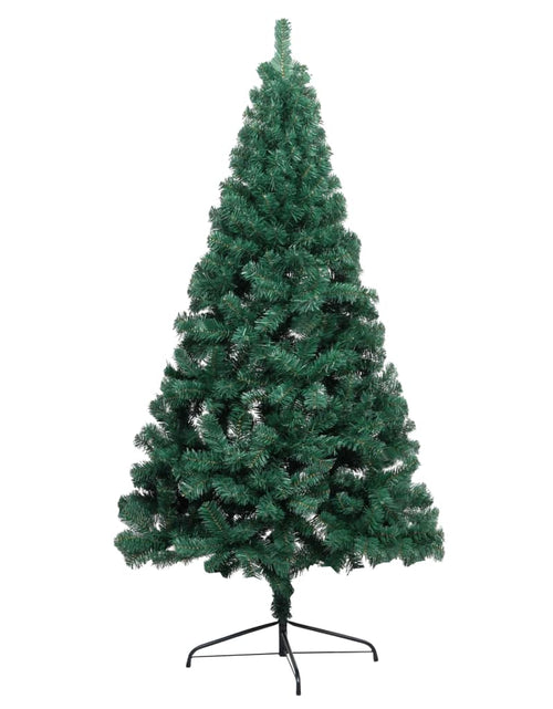 Încărcați imaginea în vizualizatorul Galerie, Jumătate brad Crăciun pre-iluminat cu set globuri verde 150 cm - Lando
