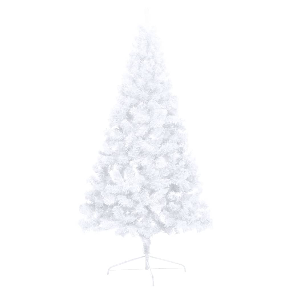 Jumătate brad Crăciun artificial cu set globuri, alb, 120 cm - Lando