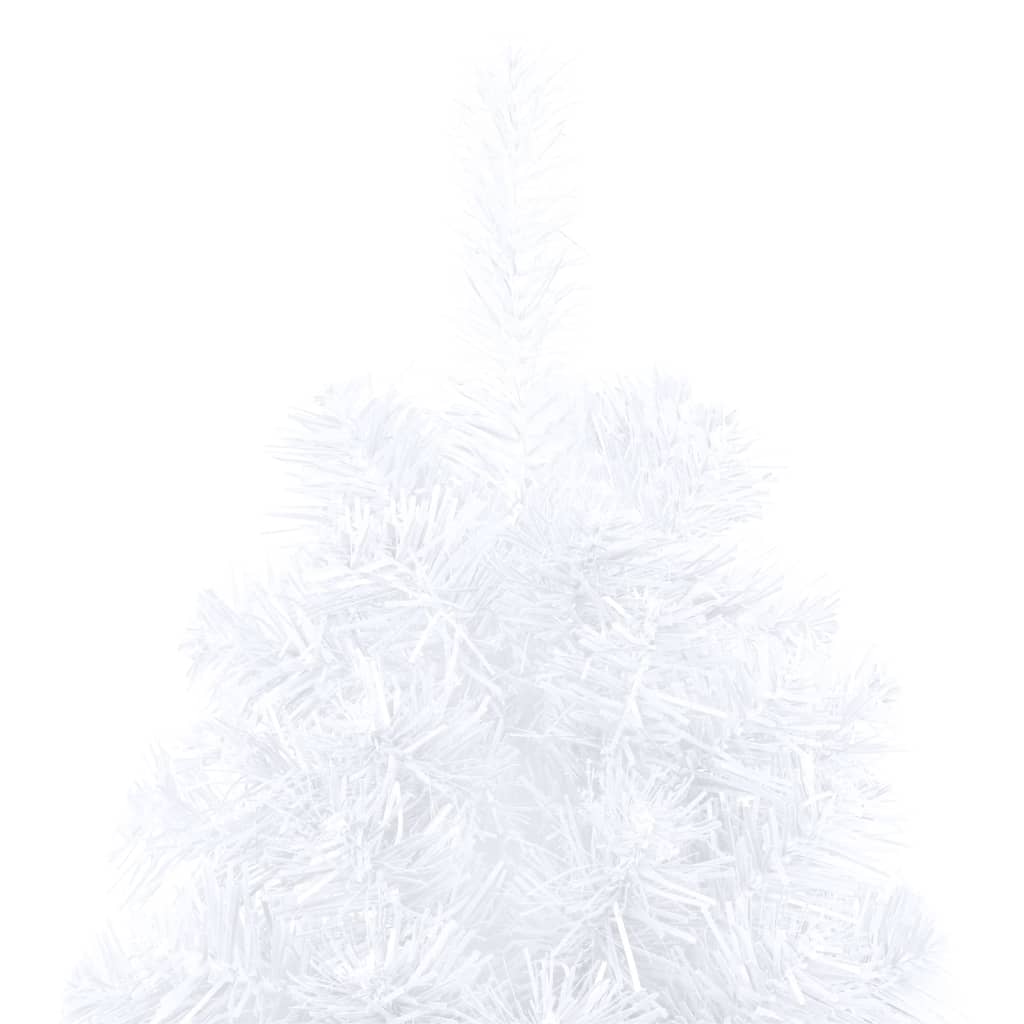 Jumătate brad Crăciun pre-iluminat cu set globuri, alb, 210 cm - Lando