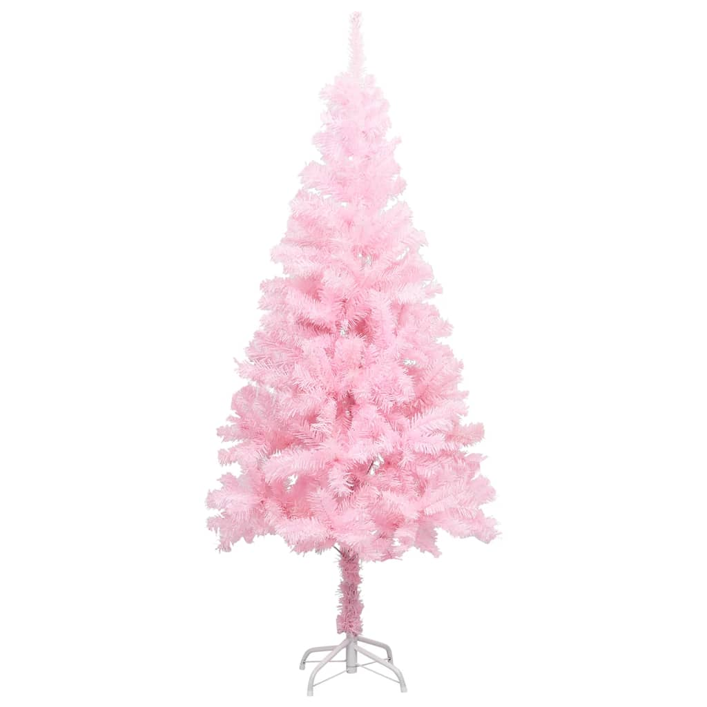 Brad Crăciun pre-iluminat cu set globuri, roz, 120 cm, PVC - Lando