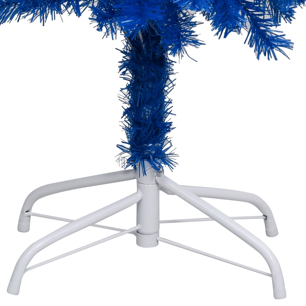 Brad Crăciun pre-iluminat cu set globuri, albastru, 120 cm, PVC - Lando