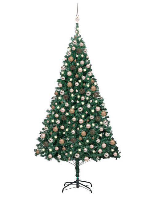 Încărcați imaginea în vizualizatorul Galerie, Brad Crăciun artificial pre-iluminat, set globuri, verde 240 cm - Lando
