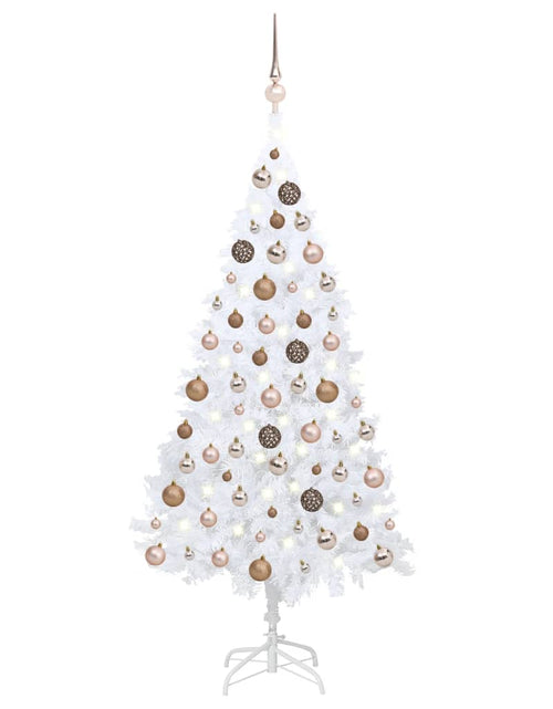 Încărcați imaginea în vizualizatorul Galerie, Brad Crăciun artificial pre-iluminat set globuri alb 120 cm PVC - Lando
