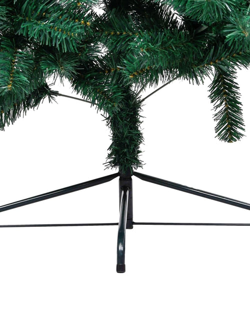 Încărcați imaginea în vizualizatorul Galerie, Jumătate brad Crăciun artificial cu set globuri verde 210 cm - Lando
