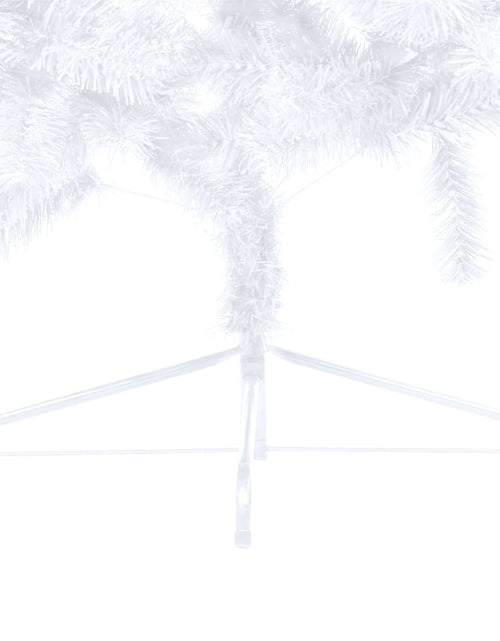Încărcați imaginea în vizualizatorul Galerie, Jumătate brad Crăciun pre-iluminat cu set globuri, alb, 150 cm - Lando
