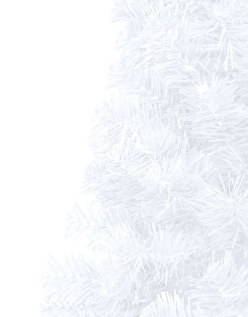 Încărcați imaginea în vizualizatorul Galerie, Jumătate brad Crăciun pre-iluminat cu set globuri, alb, 180 cm - Lando
