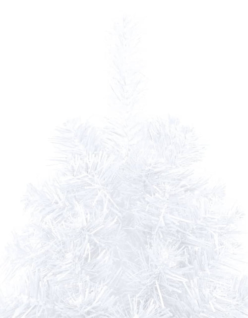 Загрузите изображение в средство просмотра галереи, Jumătate brad Crăciun pre-iluminat cu set globuri, alb, 180 cm - Lando
