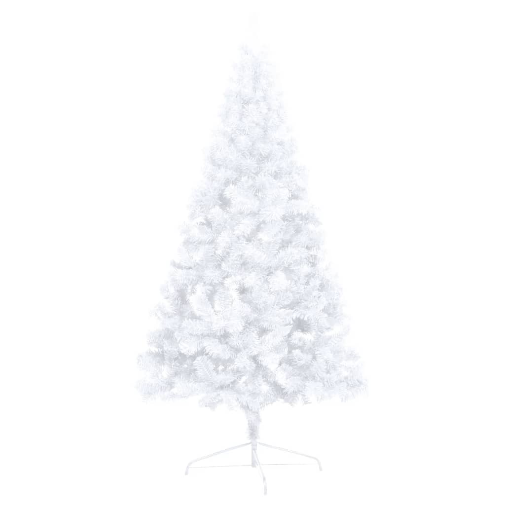 Jumătate brad Crăciun pre-iluminat cu set globuri, alb, 210 cm - Lando
