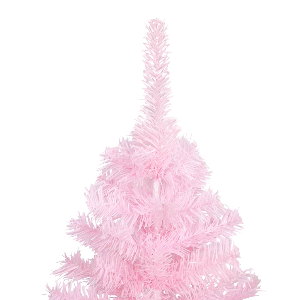 Brad Crăciun pre-iluminat cu set globuri, roz, 150 cm, PVC - Lando