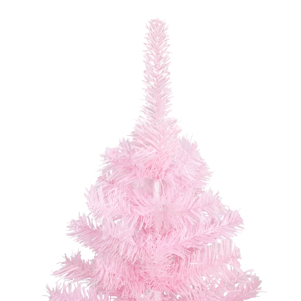 Brad Crăciun pre-iluminat cu set globuri, roz, 210 cm, PVC - Lando