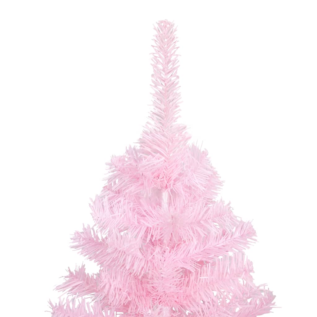 Brad Crăciun pre-iluminat cu set globuri, roz, 240 cm, PVC - Lando