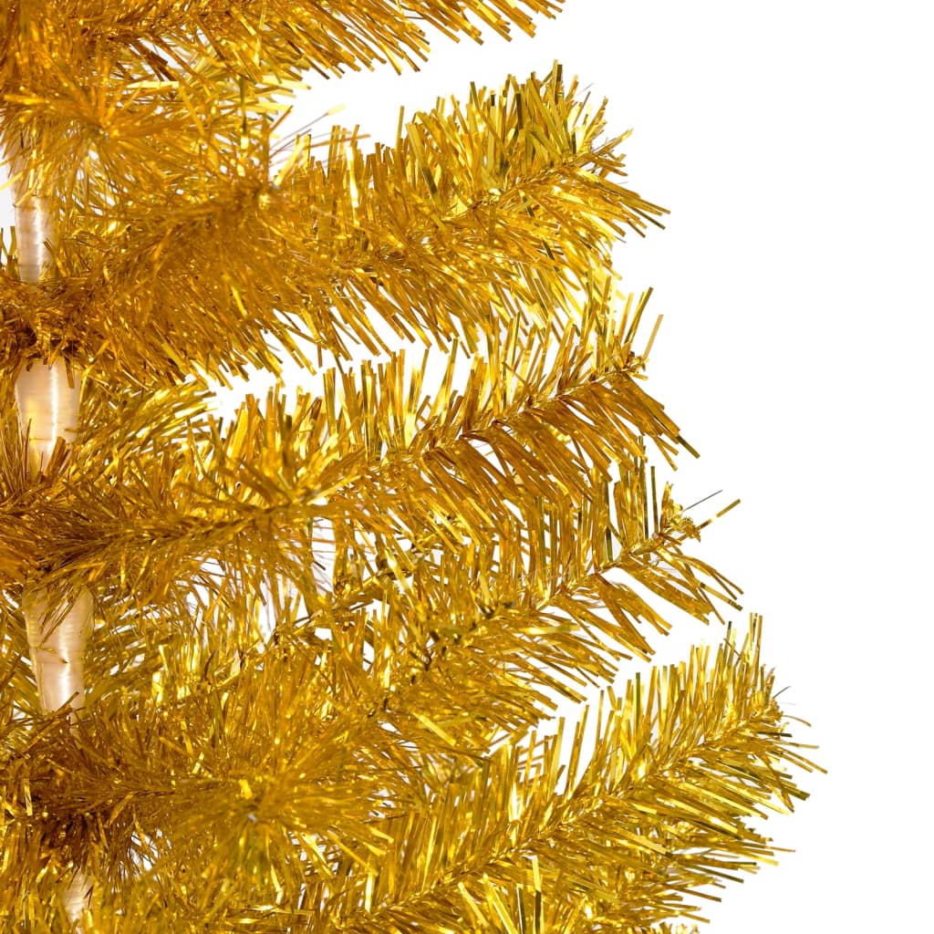 Brad Crăciun pre-iluminat cu set globuri, auriu, 150 cm, PET - Lando