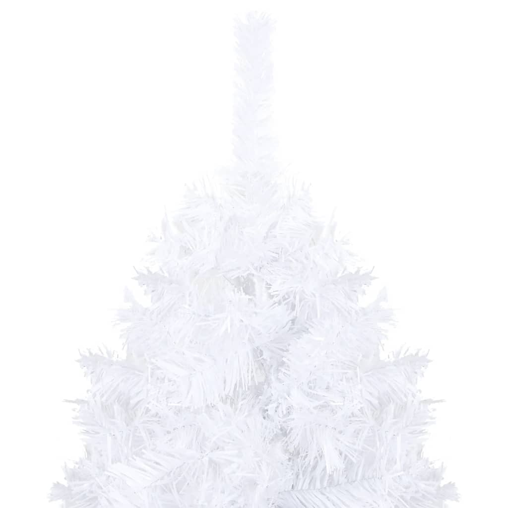 Brad Crăciun artificial pre-iluminat set globuri alb 120 cm PVC - Lando