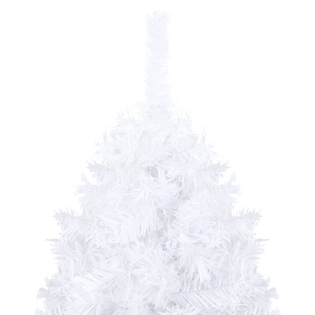 Brad Crăciun pre-iluminat artificial set globuri alb 180 cm PVC - Lando