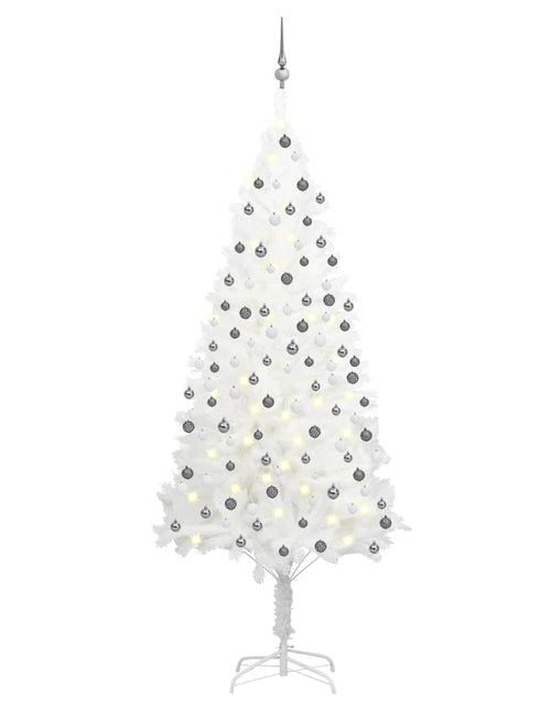 Încărcați imaginea în vizualizatorul Galerie, Brad de Crăciun pre-iluminat artificial, set globuri alb 210 cm - Lando
