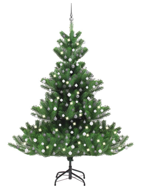 Încărcați imaginea în vizualizatorul Galerie, Pom de Crăciun artificial brad Nordmann LED&amp;globuri verde 240cm - Lando
