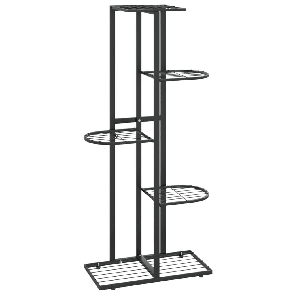 Suport pentru flori cu 5 niveluri, negru, 43x22x98 cm, metal Lando - Lando