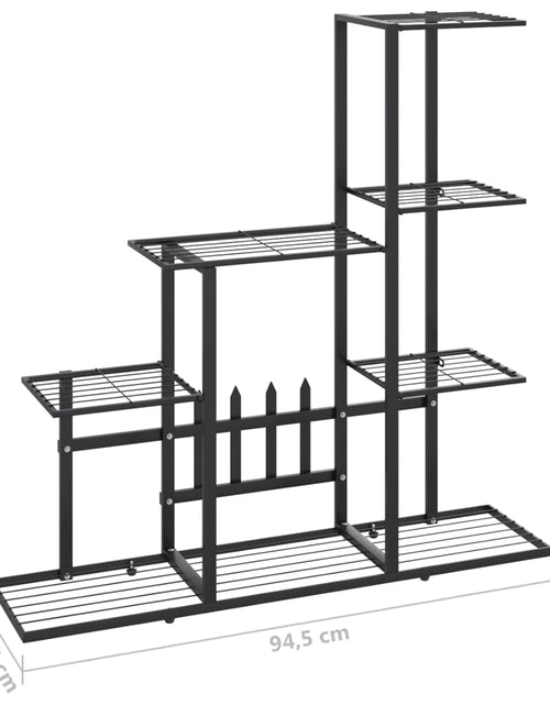 Загрузите изображение в средство просмотра галереи, Suport pentru flori, 94,5x25x88 cm, negru, metal Lando - Lando
