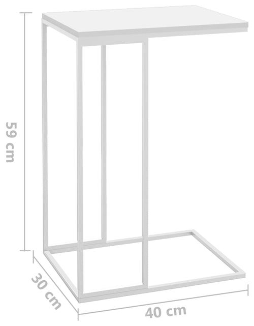 Încărcați imaginea în vizualizatorul Galerie, Masă laterală, alb, 40x30x59 cm, lemn compozit - Lando
