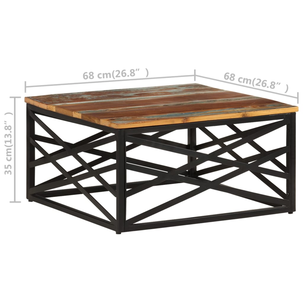 Măsuță de cafea, 68x68x35 cm, lemn masiv reciclat Lando - Lando