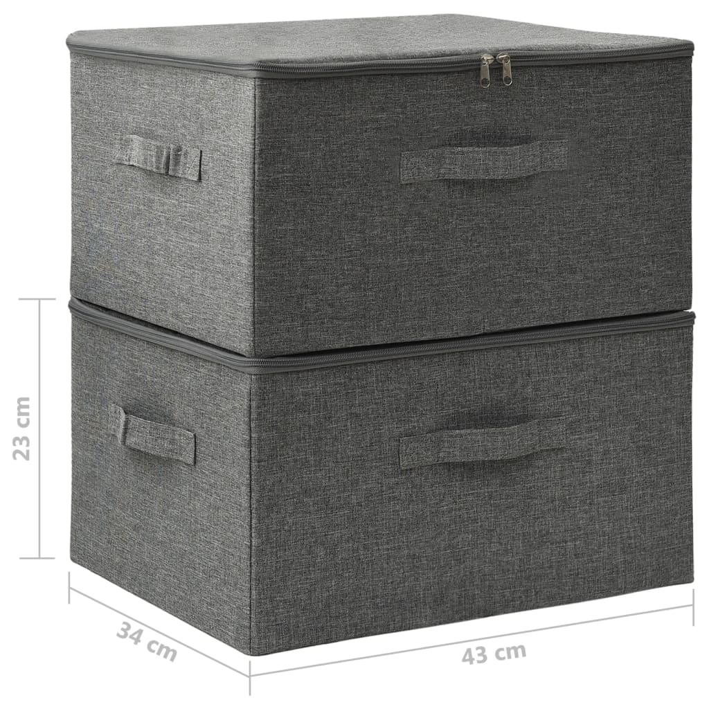 Cutii de depozitare 2 buc. antracit 43x34x23 cm material textil Lando - Lando
